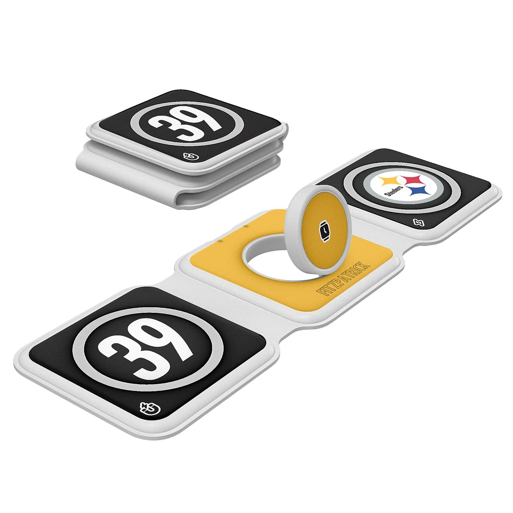 Keyscaper Minkah Fitzpatrick Pittsburgh Steelers 3-in-1 Foldable Charger