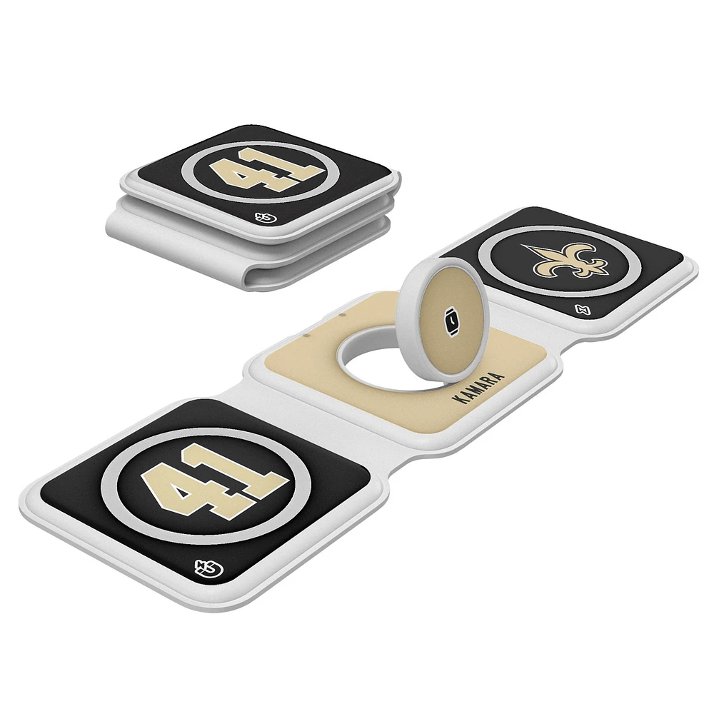 Keyscaper Alvin Kamara New Orleans Saints 3-in-1 Foldable Charger