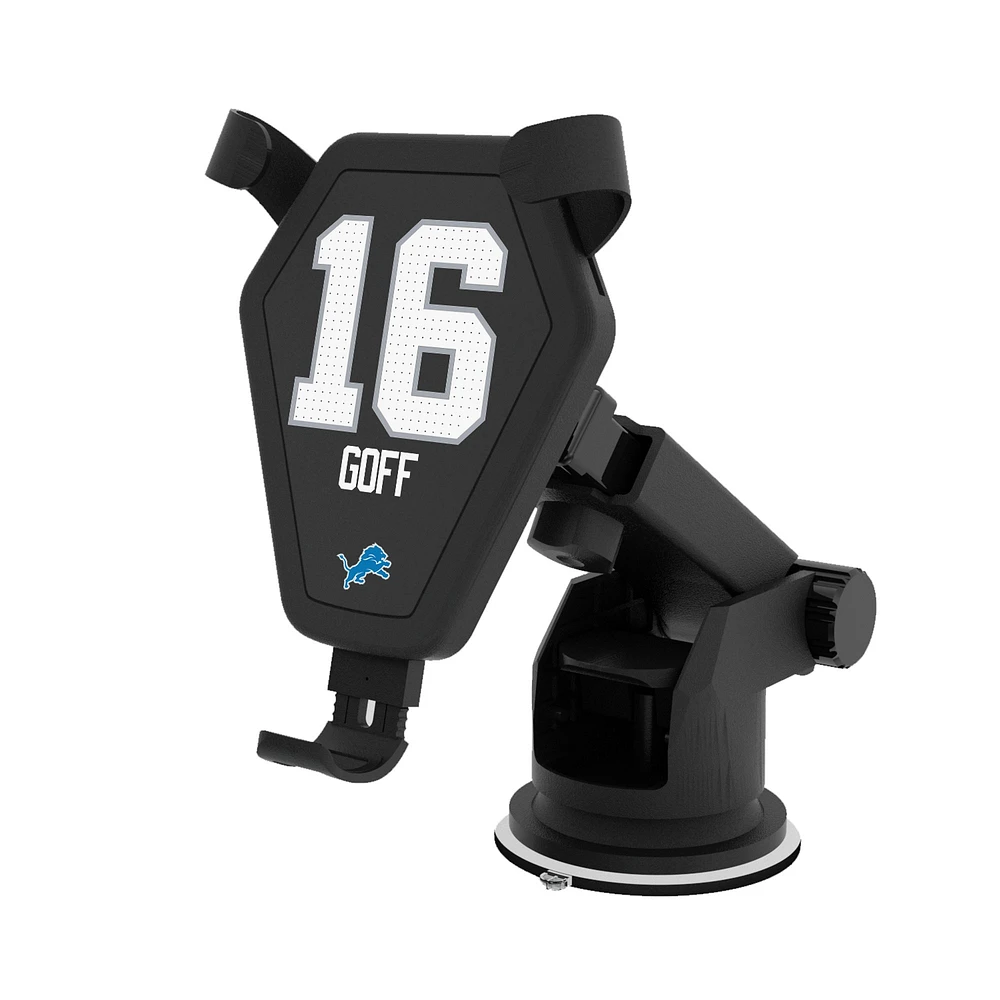 Keyscaper Jared Goff Black Detroit Lions Wireless Car Charger