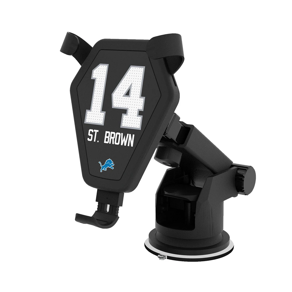 Keyscaper Amon-Ra St. Brown Black Detroit Lions Wireless Car Charger