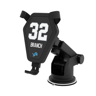 Keyscaper Brian Branch Black Detroit Lions Wireless Car Charger