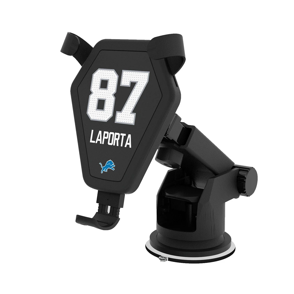 Keyscaper Sam LaPorta Black Detroit Lions Wireless Car Charger