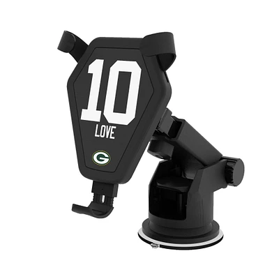 Keyscaper Jordan Love Black Green Bay Packers Wireless Car Charger