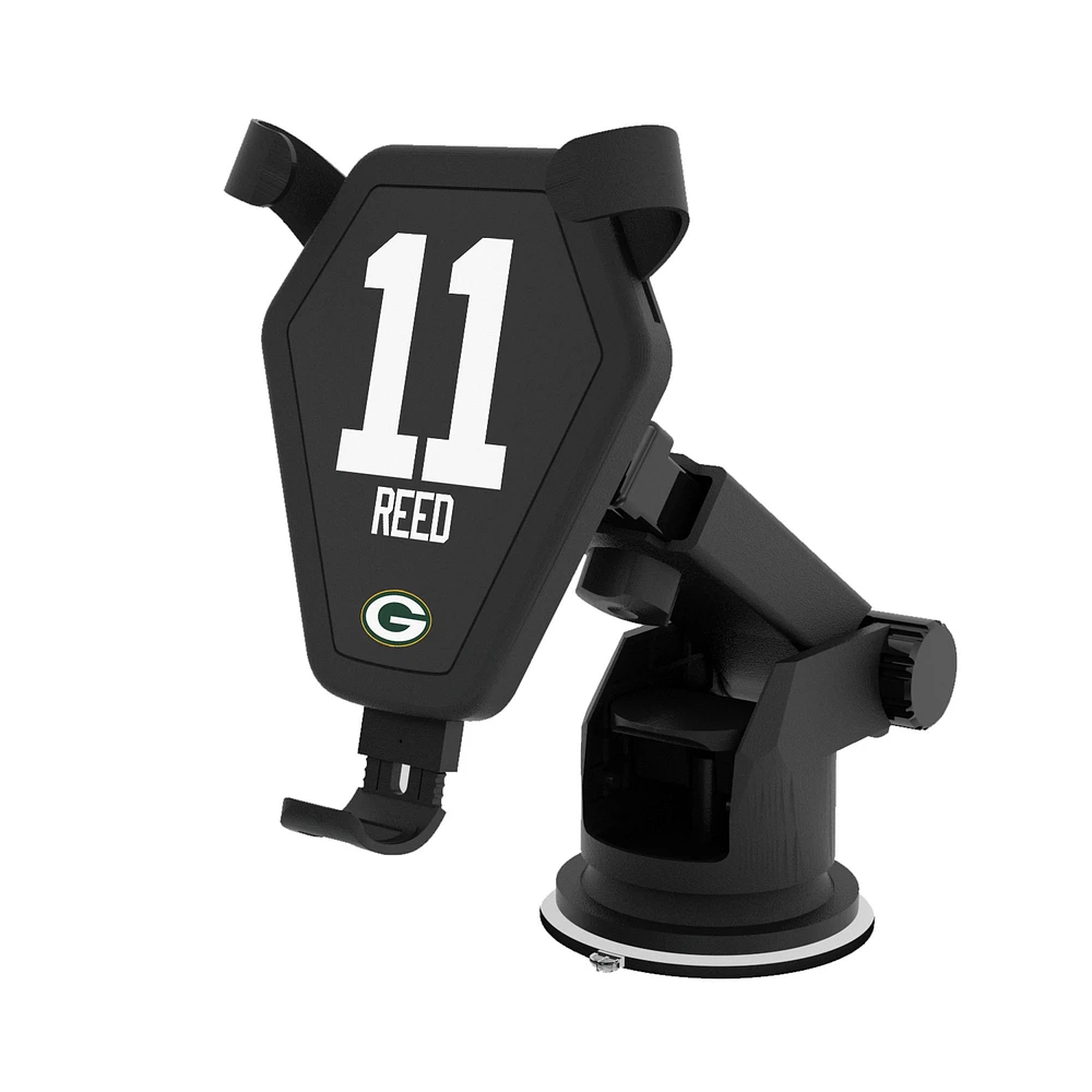 Keyscaper Jayden Reed Black Green Bay Packers Wireless Car Charger