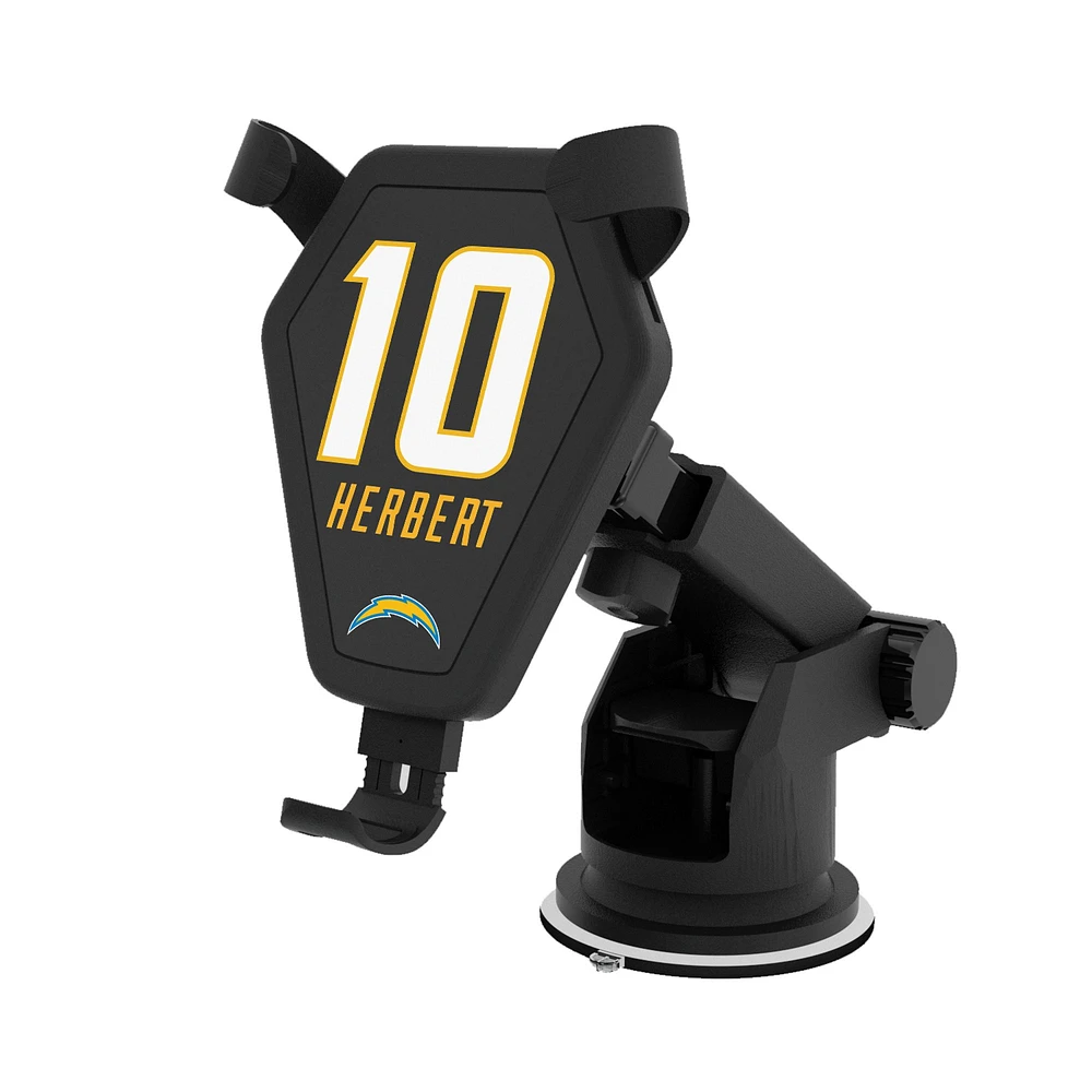 Keyscaper Justin Herbert Black Los Angeles Chargers Wireless Car Charger