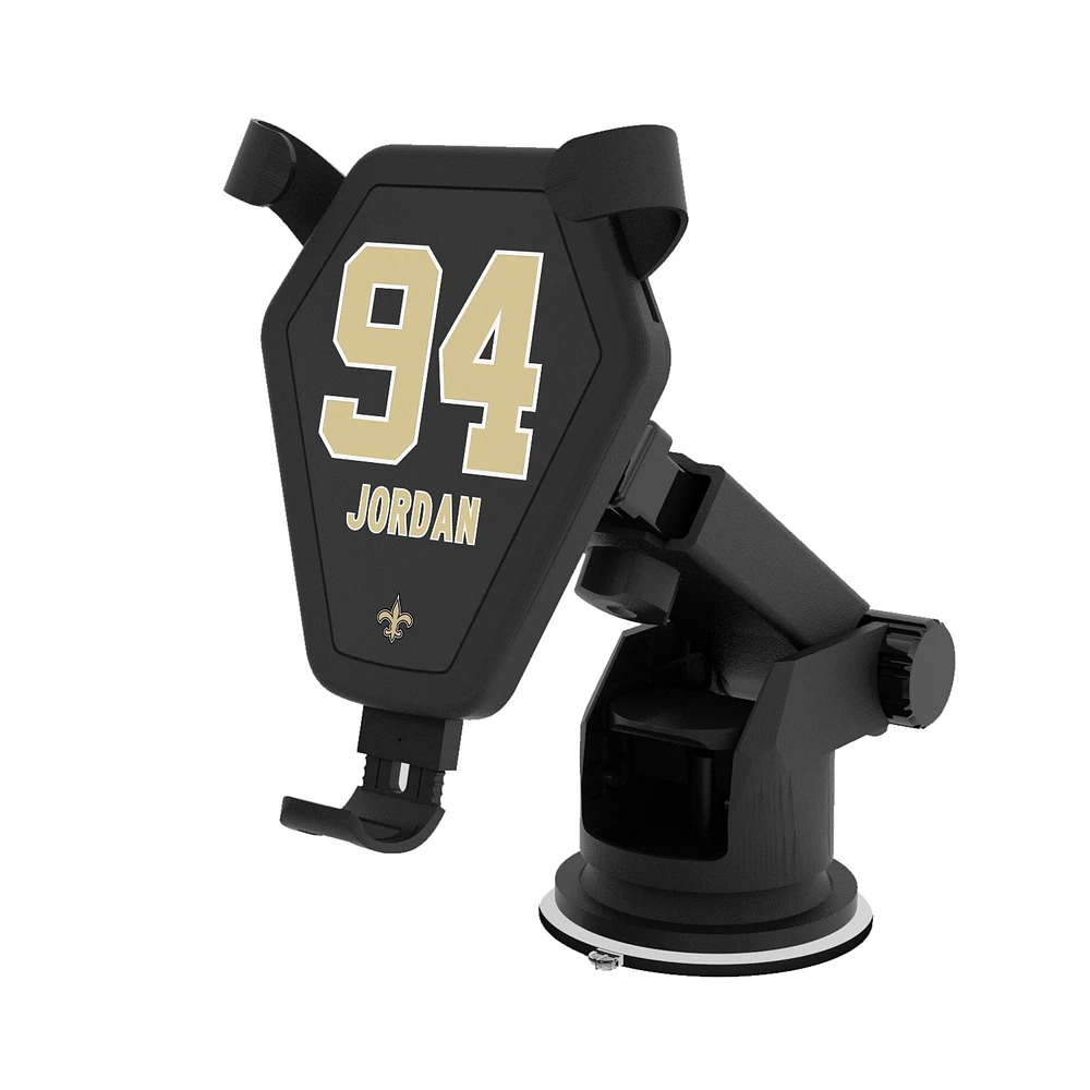 Keyscaper Cameron Jordan Black New Orleans Saints Wireless Car Charger