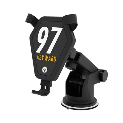 Keyscaper Cameron Heyward Black Pittsburgh Steelers Wireless Car Charger