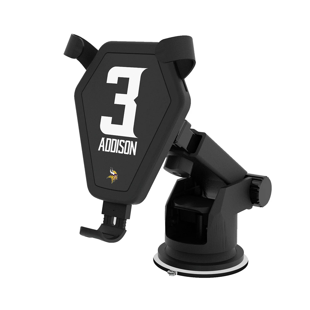 Keyscaper Jordan Addison Black Minnesota Vikings Wireless Car Charger