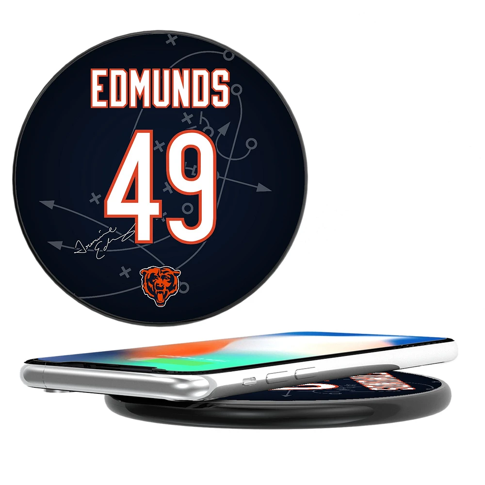 Keyscaper Tremaine Edmunds Black Chicago Bears Wireless Charging Station