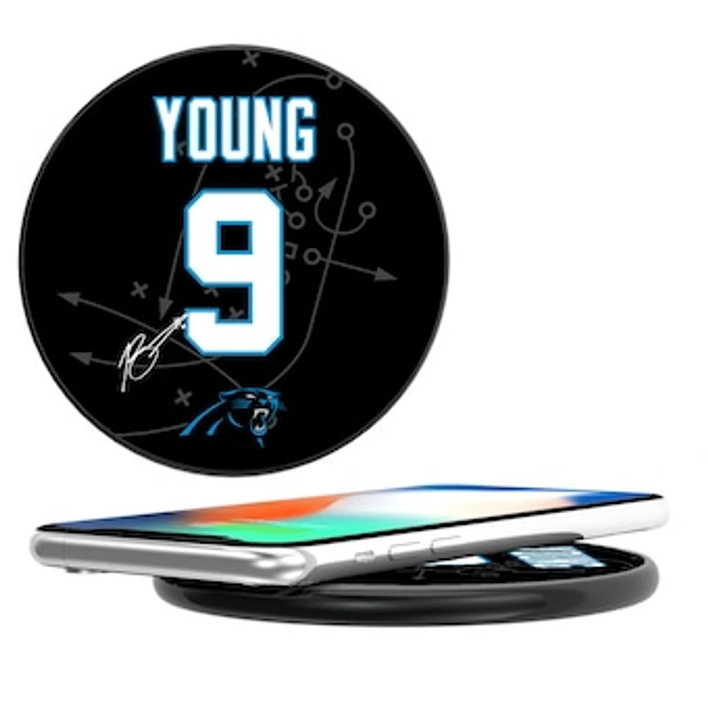Keyscaper Bryce Young Black Carolina Panthers Wireless Charging Station
