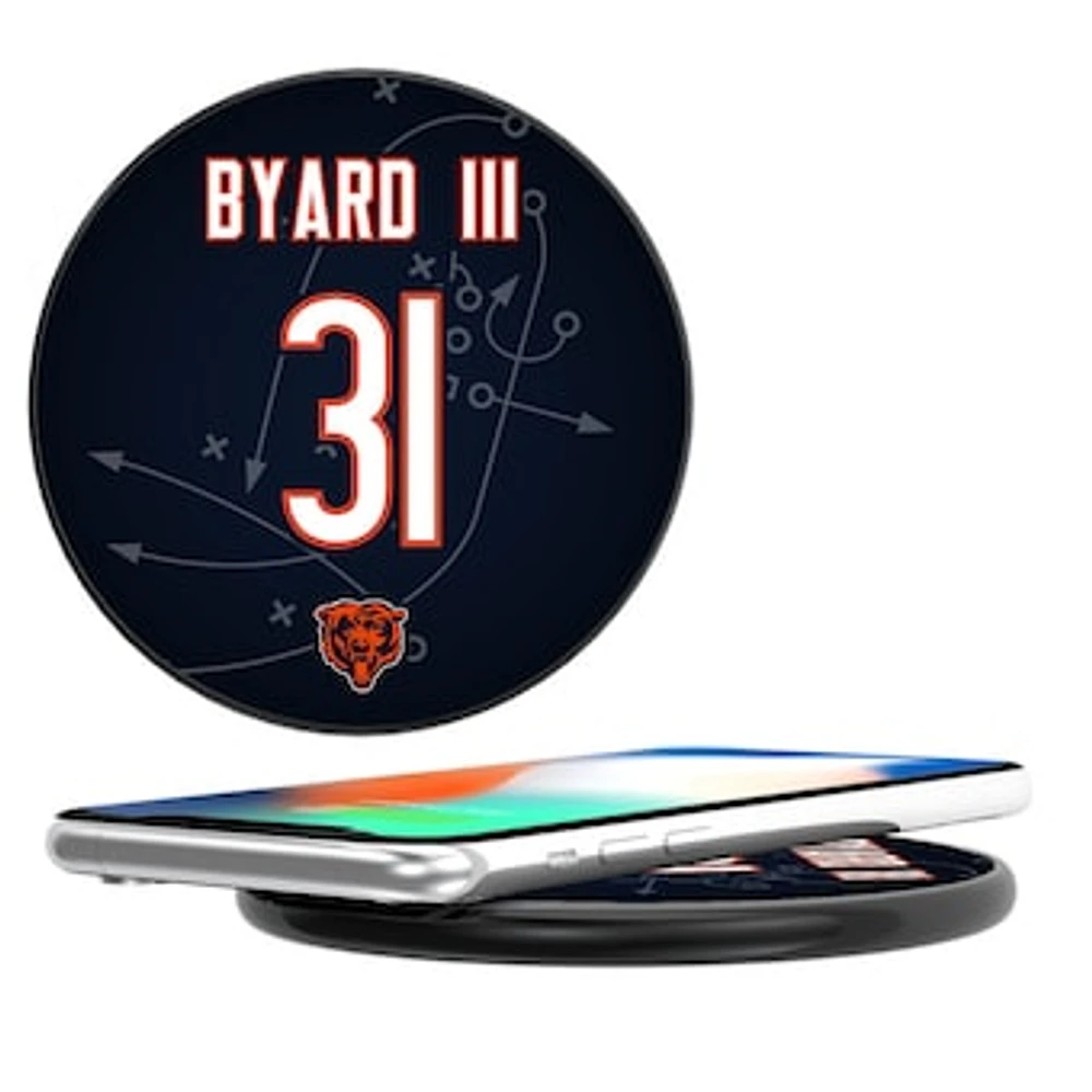 Keyscaper Kevin Byard III Black Chicago Bears Wireless Charging Station