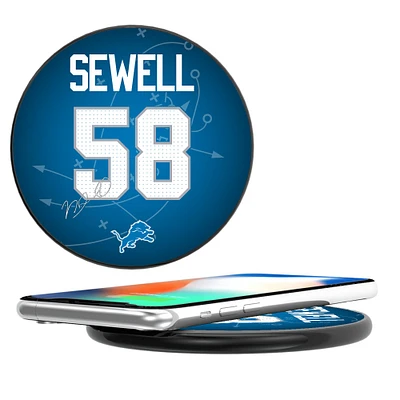 Keyscaper Penei Sewell Black Detroit Lions Wireless Charging Station