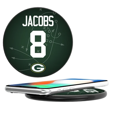 Keyscaper Josh Jacobs Black Green Bay Packers Wireless Charging Station