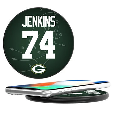 Keyscaper Elgton Jenkins Black Green Bay Packers Wireless Charging Station