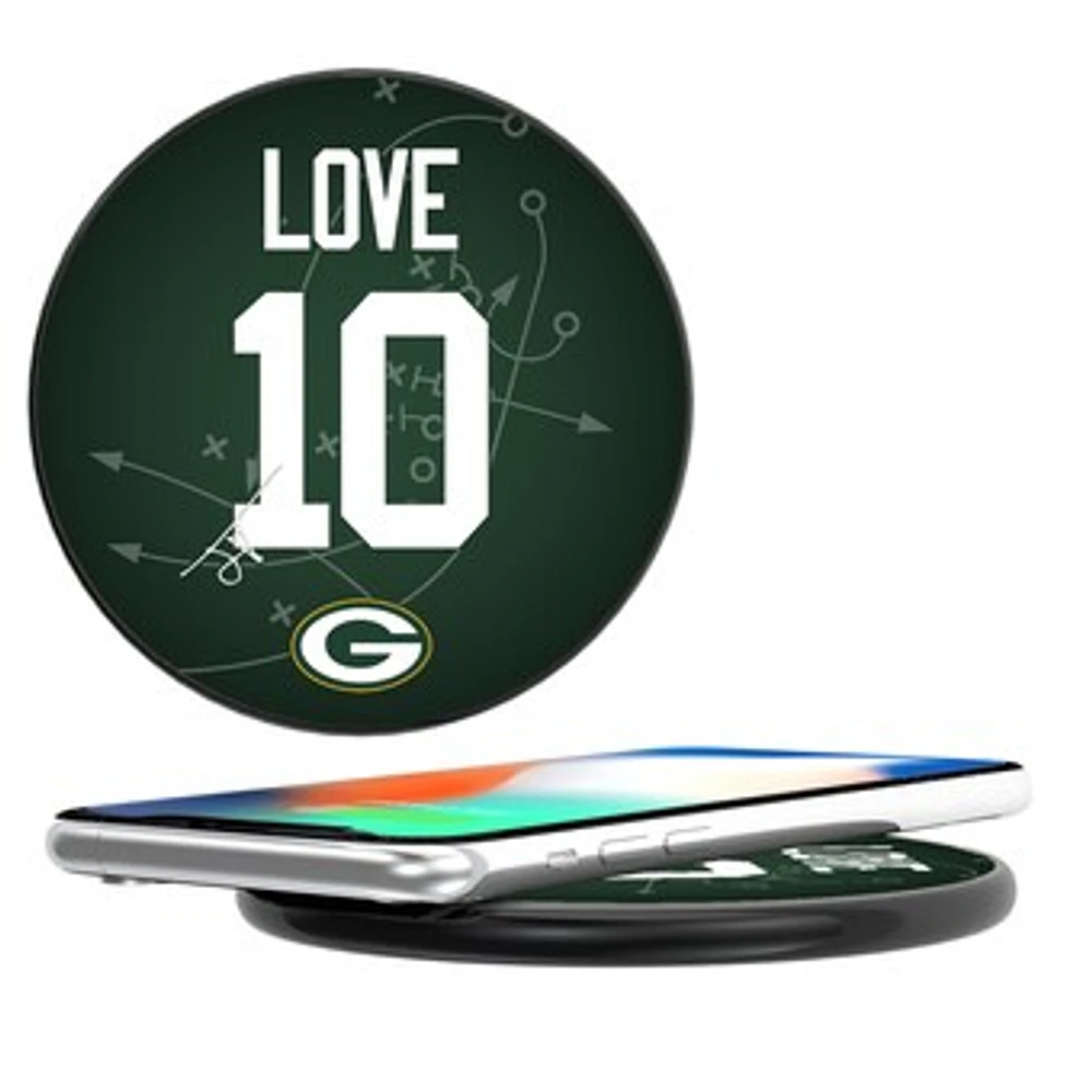 Keyscaper Jordan Love Black Green Bay Packers Wireless Charging Station
