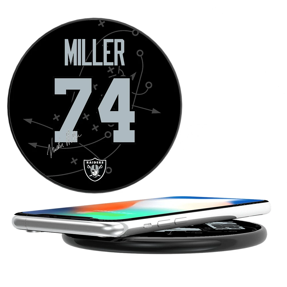 Keyscaper Kolton Miller Black Las Vegas Raiders Wireless Charging Station