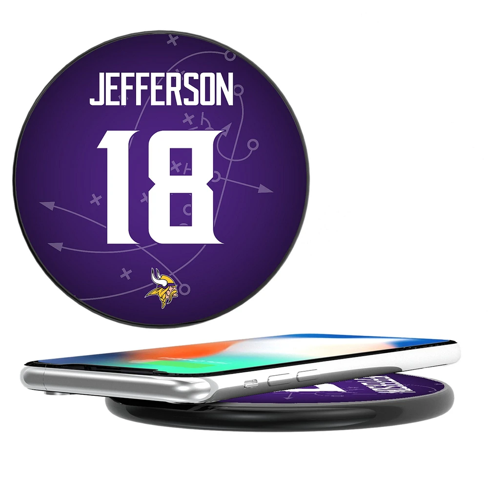 Keyscaper Justin Jefferson Black Minnesota Vikings Wireless Charging Station