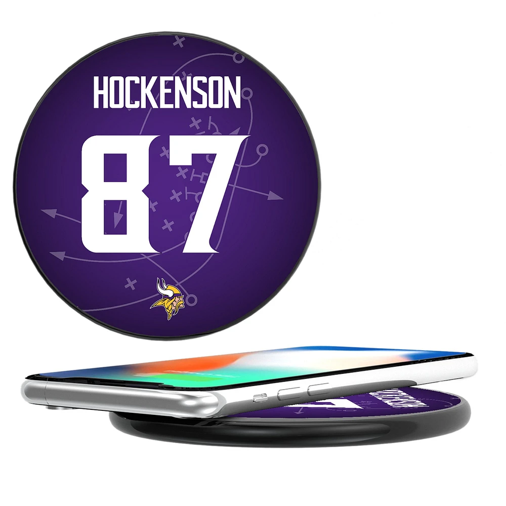 Keyscaper T.J. Hockenson Black Minnesota Vikings Wireless Charging Station