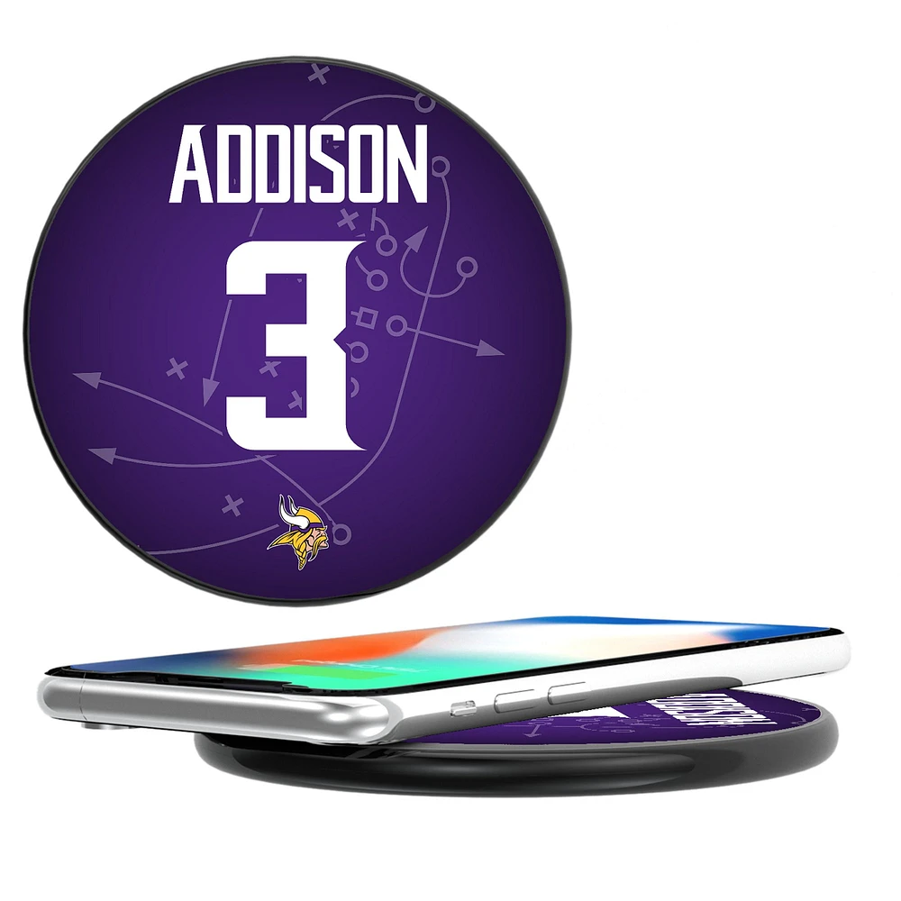 Keyscaper Jordan Addison Black Minnesota Vikings Wireless Charging Station