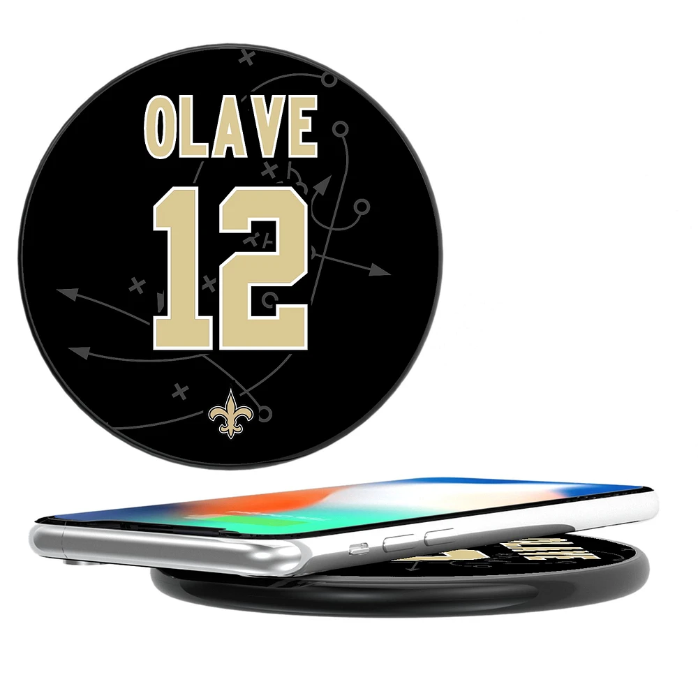 Keyscaper Chris Olave Black New Orleans Saints Wireless Charging Station