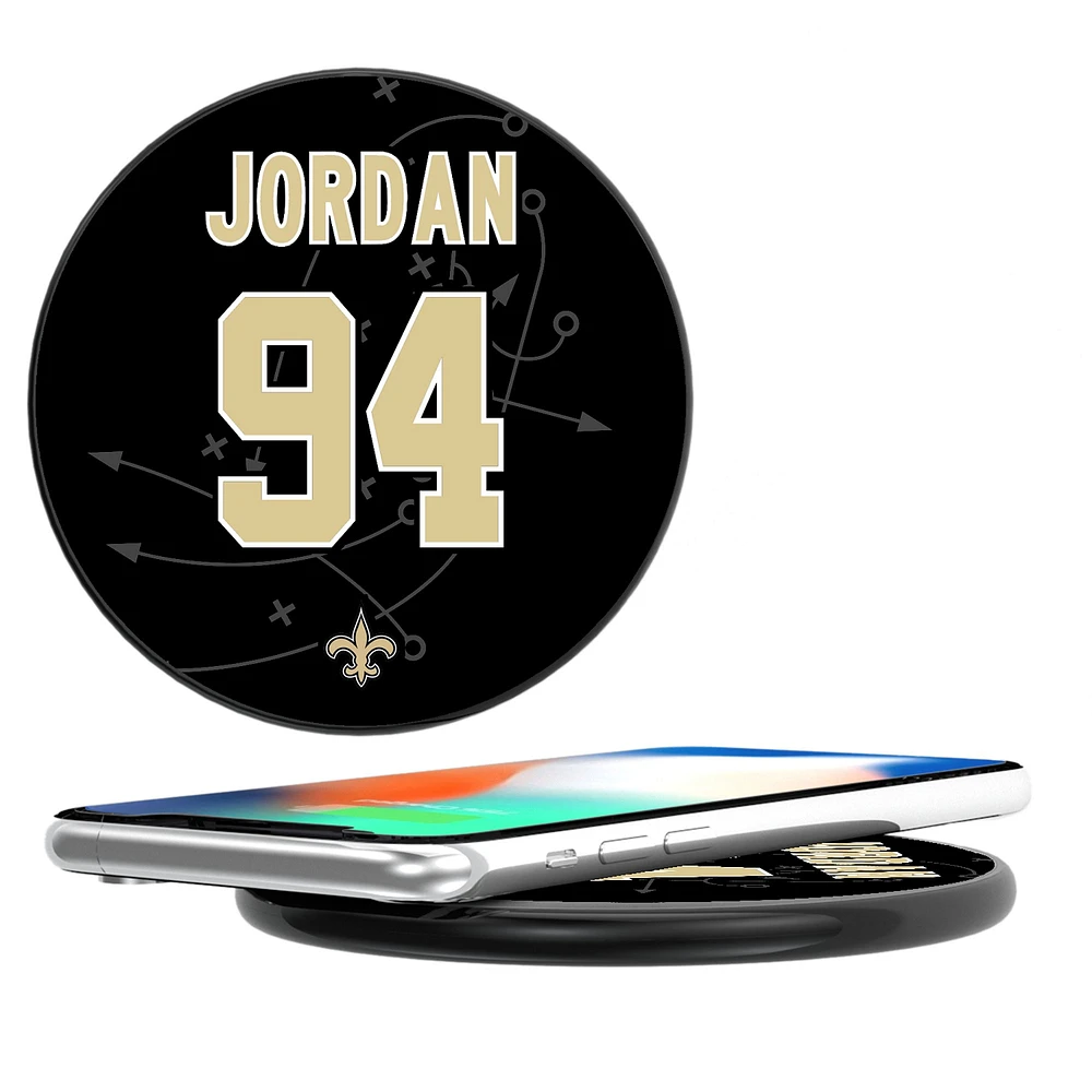 Keyscaper Cameron Jordan Black New Orleans Saints Wireless Charging Station