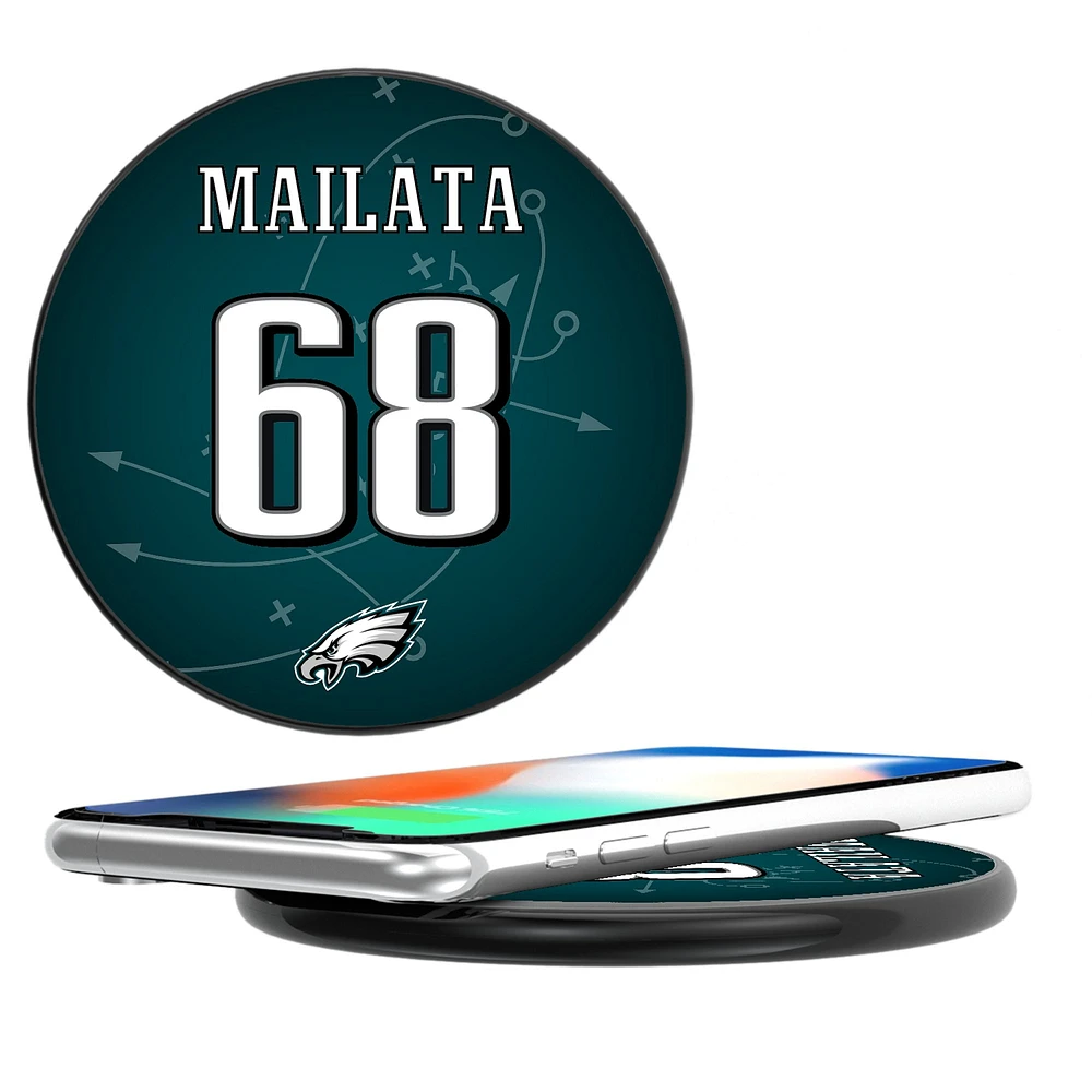 Keyscaper Jordan Mailata Black Philadelphia Eagles Wireless Charging Station