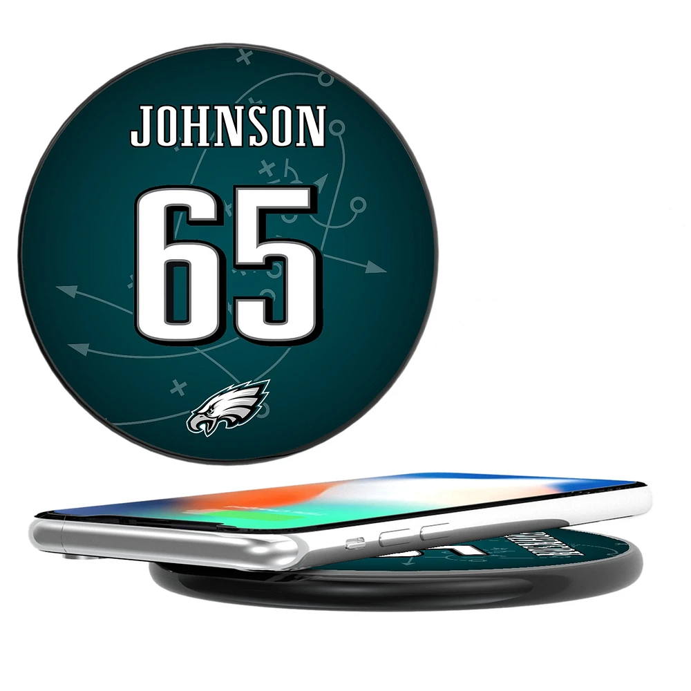 Keyscaper Lane Johnson Black Philadelphia Eagles Wireless Charging Station