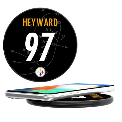 Keyscaper Cameron Heyward Black Pittsburgh Steelers Wireless Charging Station
