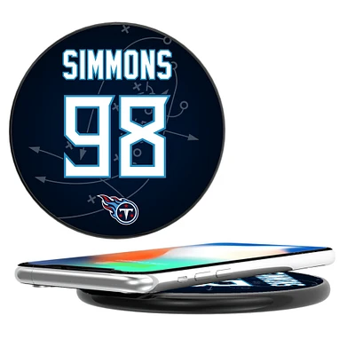Keyscaper Jeffery Simmons Black Tennessee Titans Wireless Charging Station