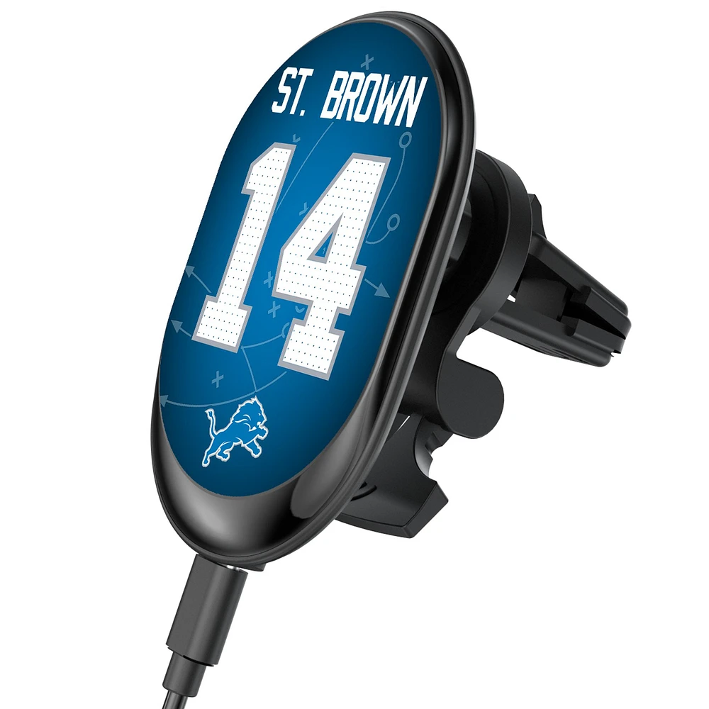 Keyscaper Amon-Ra St. Brown Detroit Lions Wireless Magnetic Car Charger