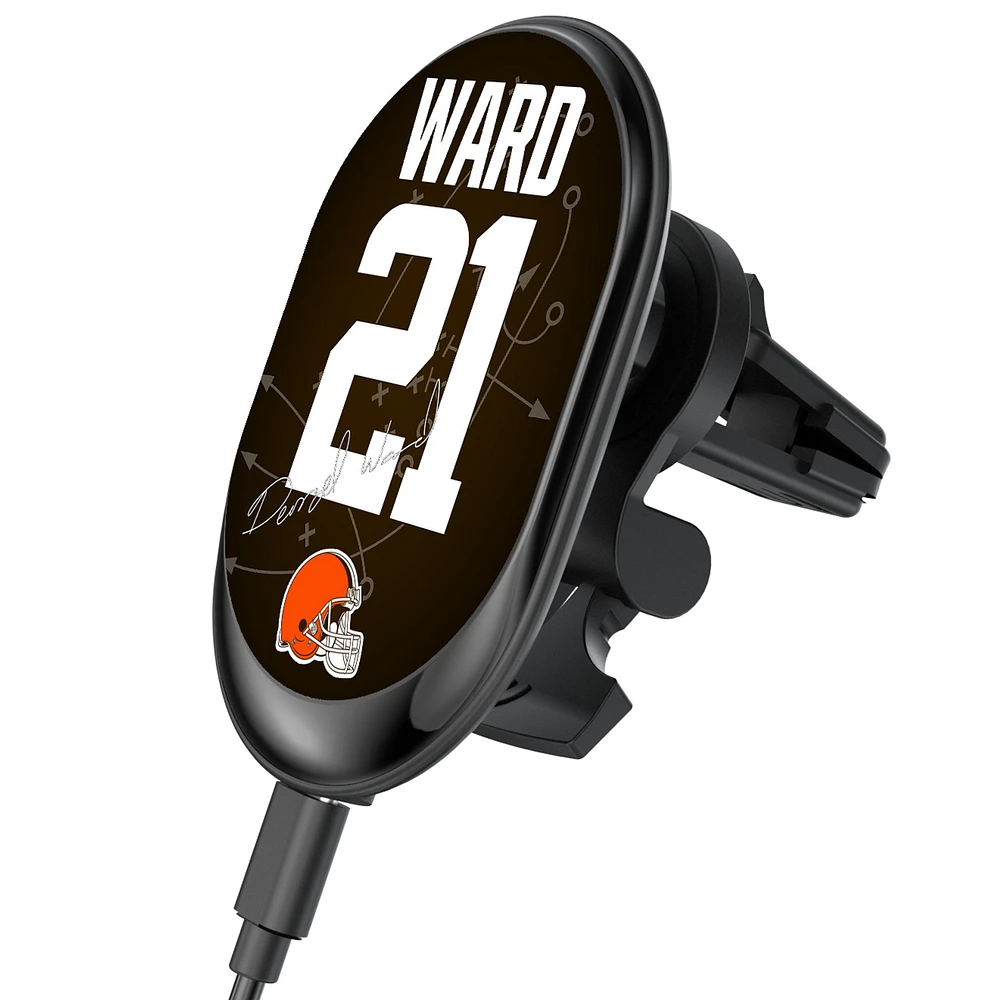 Keyscaper Denzel Ward Cleveland Browns Wireless Magnetic Car Charger