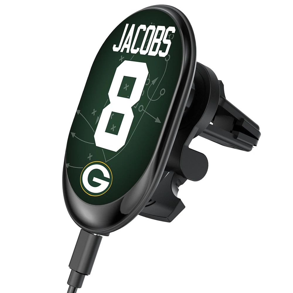 Keyscaper Josh Jacobs Green Bay Packers Wireless Magnetic Car Charger