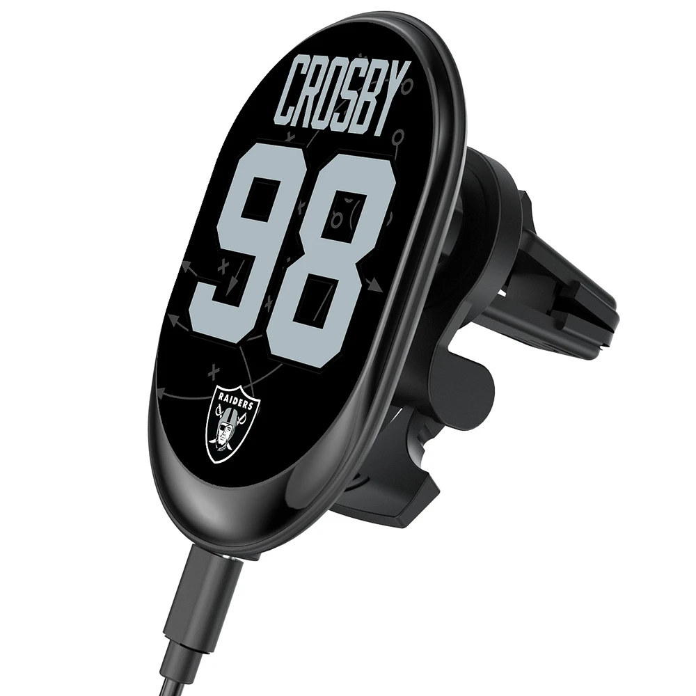 Keyscaper Maxx Crosby Las Vegas Raiders Wireless Magnetic Car Charger