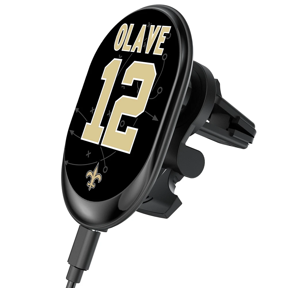 Keyscaper Chris Olave New Orleans Saints Wireless Magnetic Car Charger
