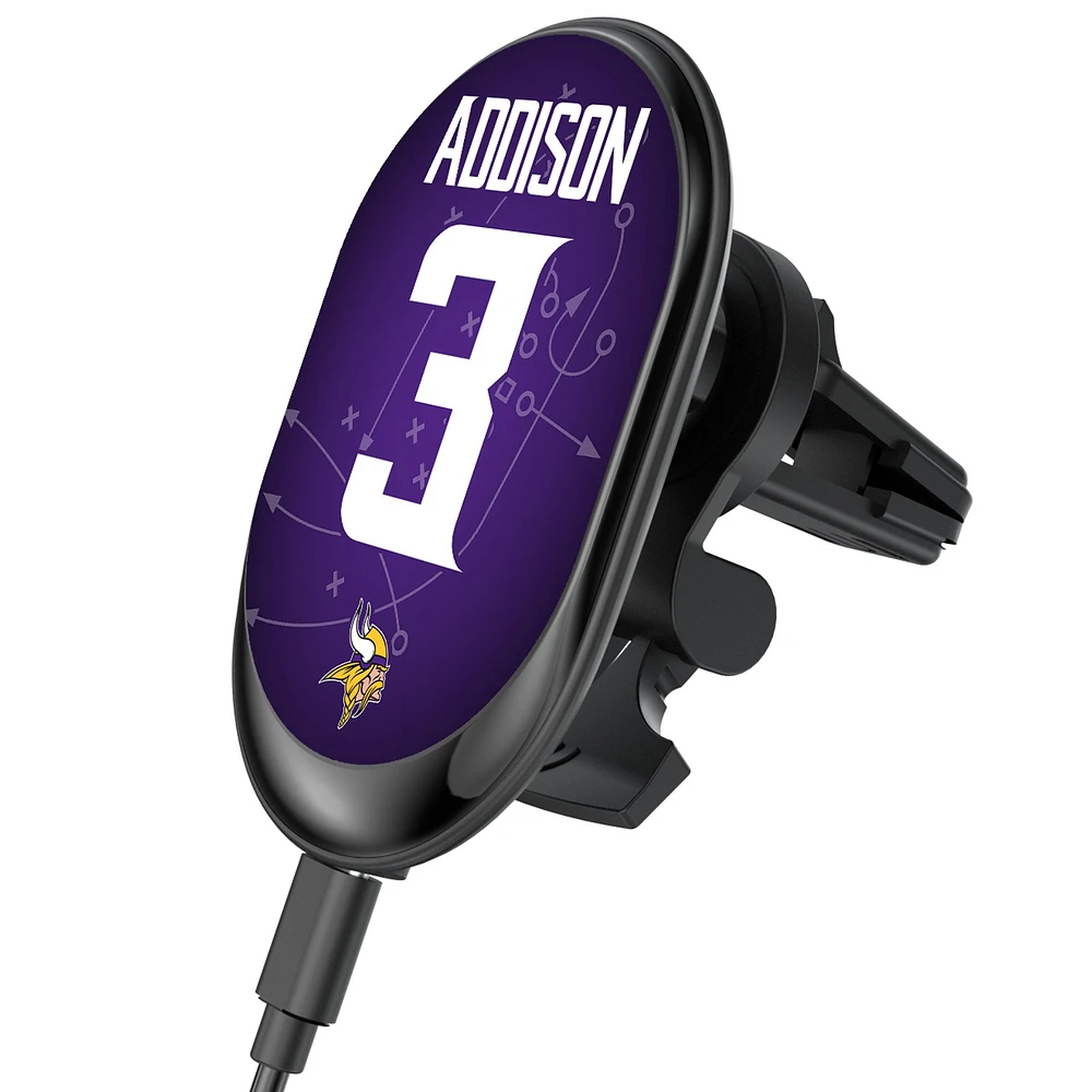 Keyscaper Jordan Addison Minnesota Vikings Wireless Magnetic Car Charger
