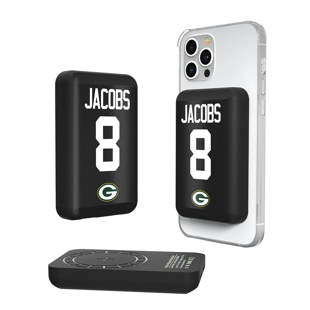 Keyscaper Josh Jacobs Green Bay Packers 5000mAh Wireless Magnetic Power Bank