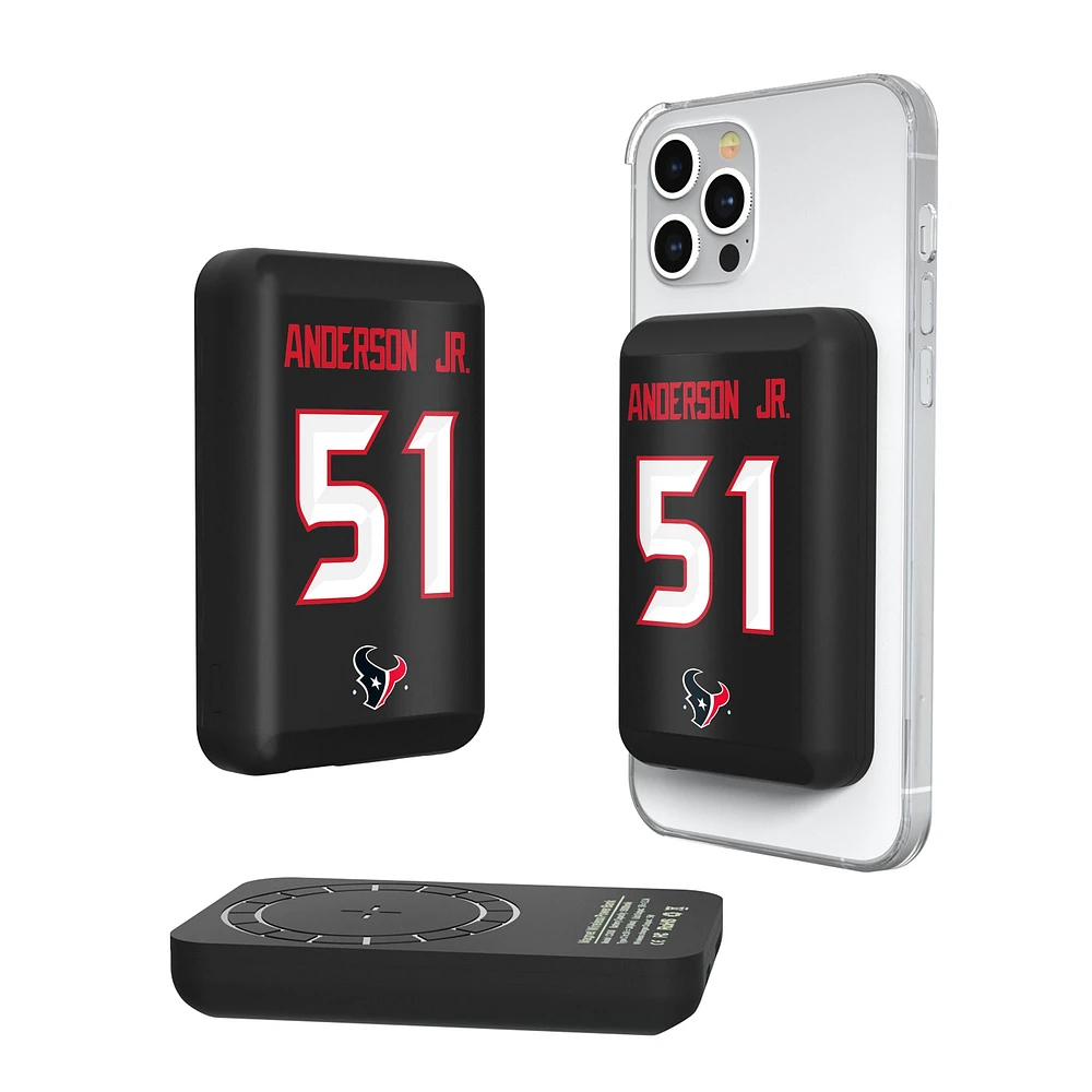 Keyscaper Will Anderson Jr. Houston Texans 5000mAh Wireless Magnetic Power Bank
