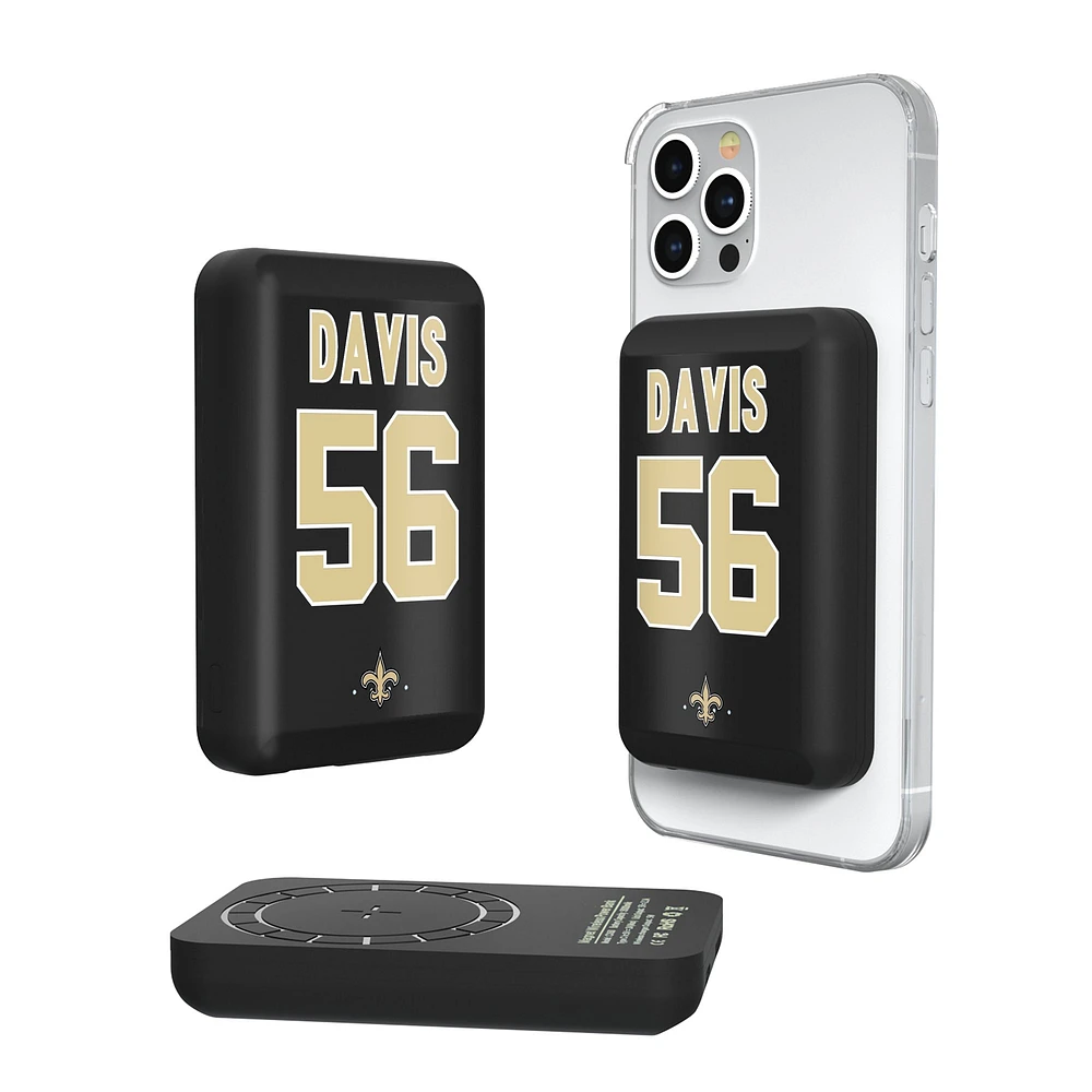 Keyscaper Demario Davis New Orleans Saints 5000mAh Wireless Magnetic Power Bank