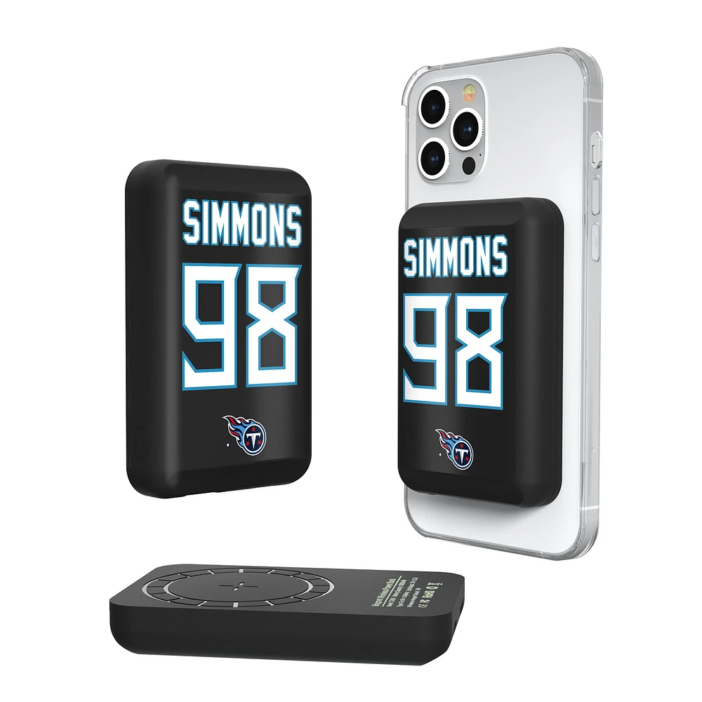 Keyscaper Jeffery Simmons Tennessee Titans 5000mAh Wireless Magnetic Power Bank