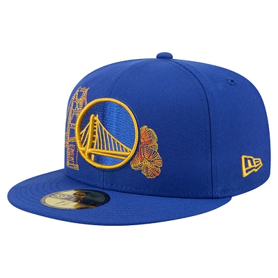 Men's New Era Royal Golden State Warriors Stitch 59FIFTY Fitted Hat