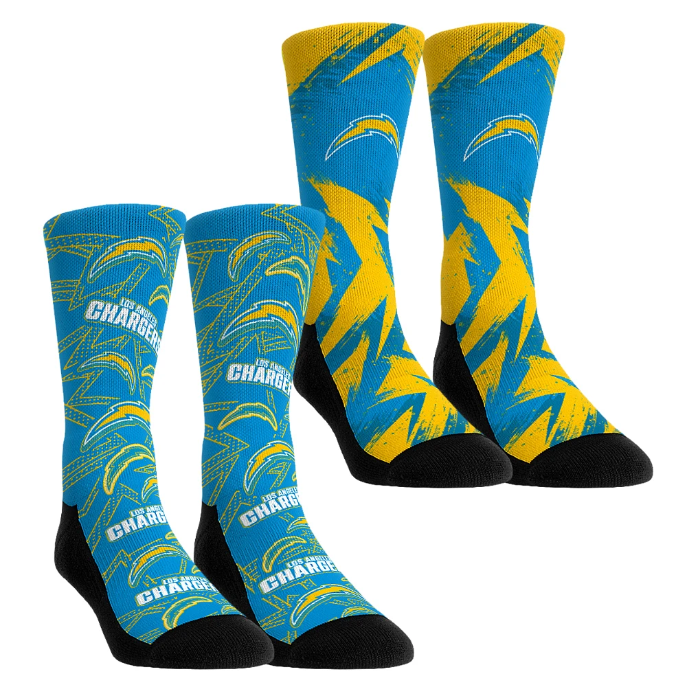 Youth Rock Em Socks Los Angeles Chargers Game Day Two-Pack Crew Sock Set
