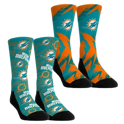 Youth Rock Em Socks Miami Dolphins Game Day Two-Pack Crew Sock Set
