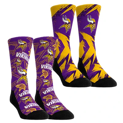 Youth Rock Em Socks Minnesota Vikings Game Day Two-Pack Crew Sock Set