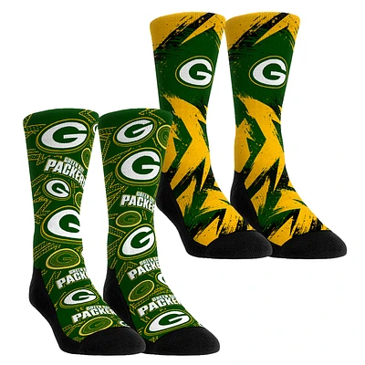 Youth Rock Em Socks Green Bay Packers Game Day Two-Pack Crew Sock Set