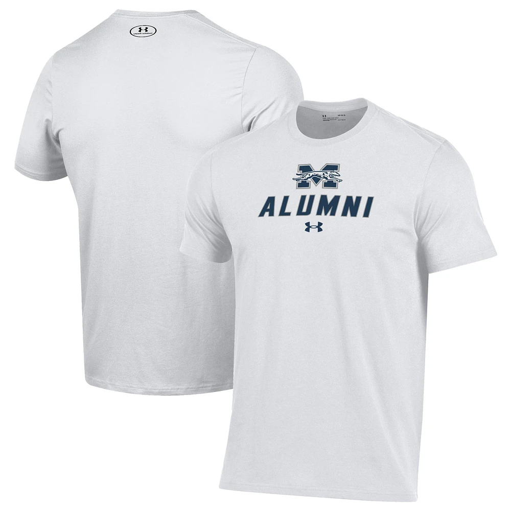 Men's Under Armour White Moravian Greyhounds Alumni Performance T-Shirt