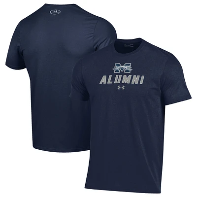 Men's Under Armour Navy Moravian Greyhounds Alumni Performance T-Shirt