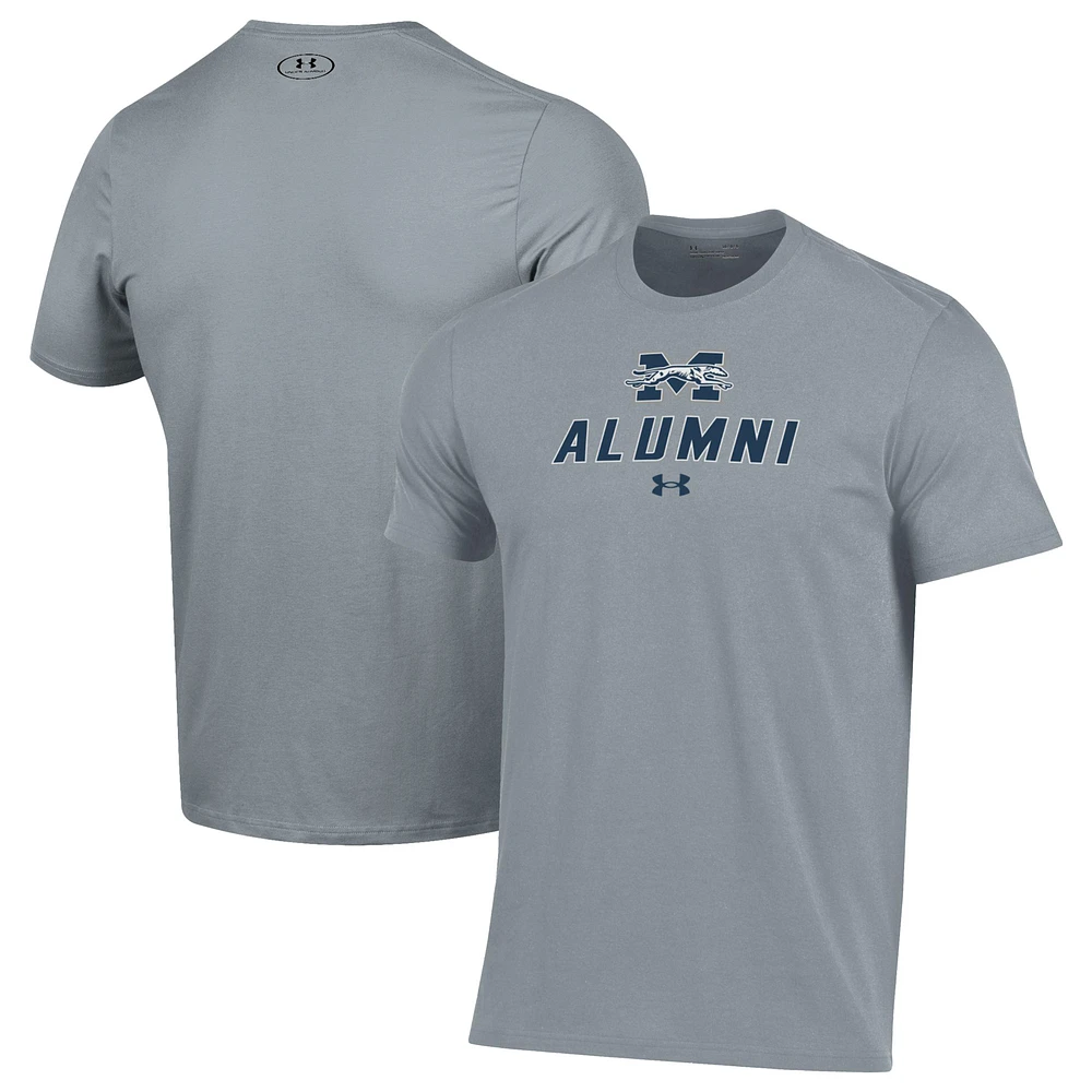 Men's Under Armour Gray Moravian Greyhounds Alumni Performance T-Shirt