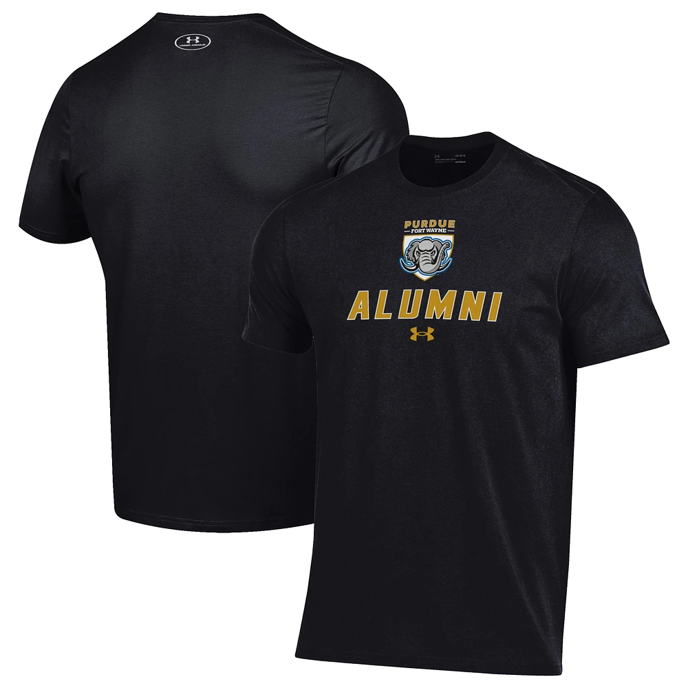 Men's Under Armour Black Purdue Fort Wayne Mastodons Alumni Performance T-Shirt