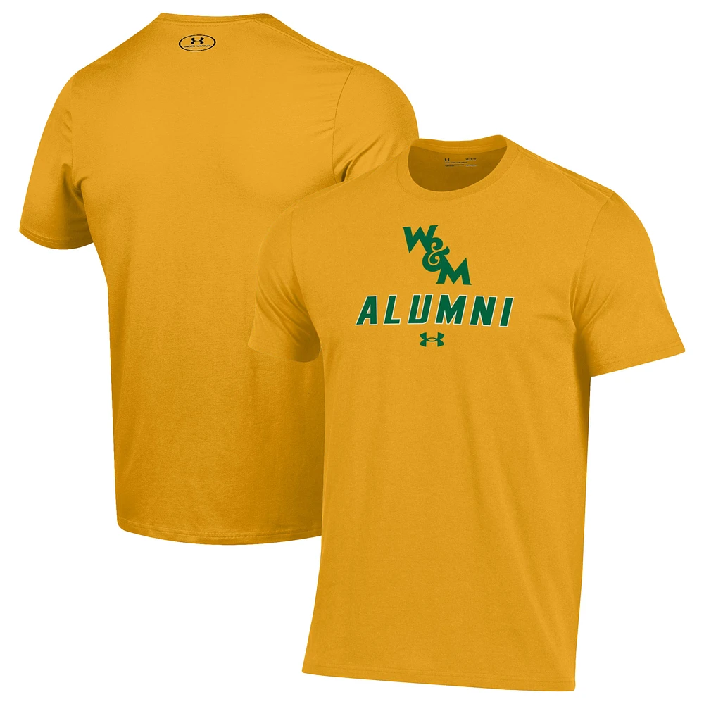 Men's Under Armour Gold William & Mary Tribe Alumni Performance T-Shirt
