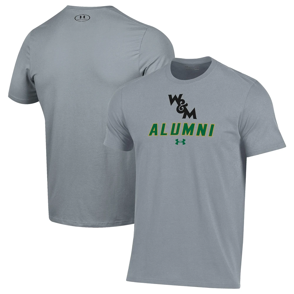 Men's Under Armour Gray William & Mary Tribe Alumni Performance T-Shirt